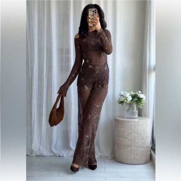 ZARA DRAPED TULLE TOP WITH BEADED EMBROIDERY - Picture 2 of 12